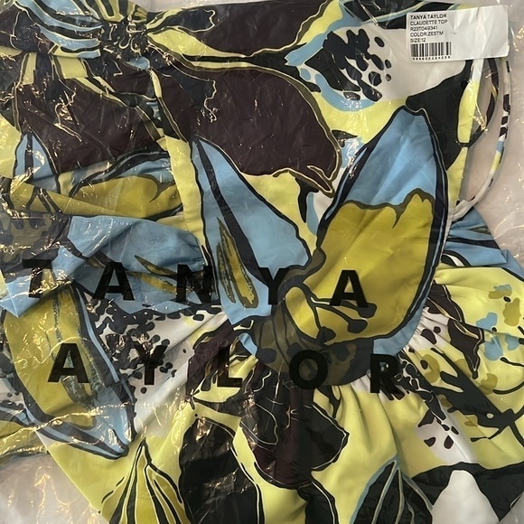 Tanya Taylor Claudette Tie-Shoulder Ruffle Peplum Tank Top in Zest NWT! - Picture 14 of 14